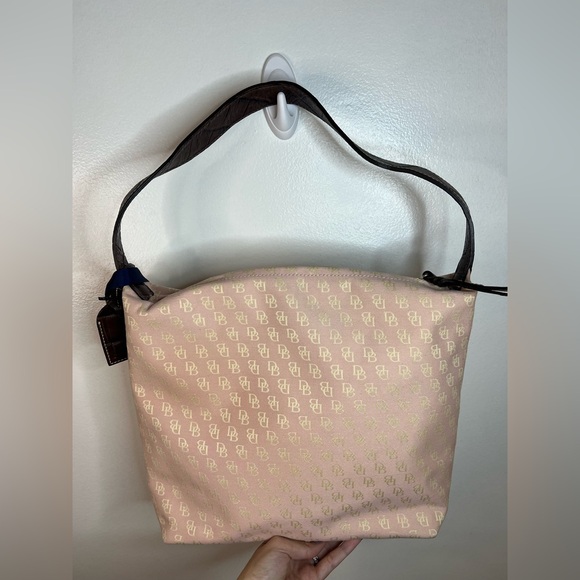 Vintage Dooney & Bourke Monogram Canvas
Shoulder Bag. - Picture 3 of 7